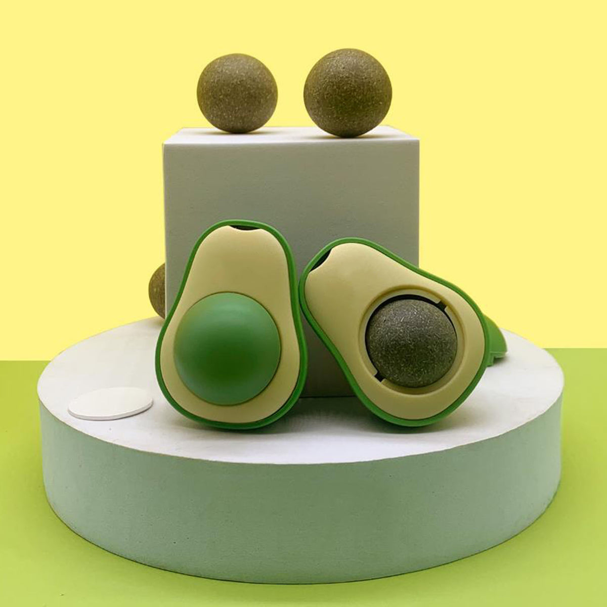 Cute Avocado Catnip Toys Cat Toy Cat Supplies Catnip Mini Cat Treat Toys Interactive Pet Toys Pet Avocado Ball Cute Funny Mint