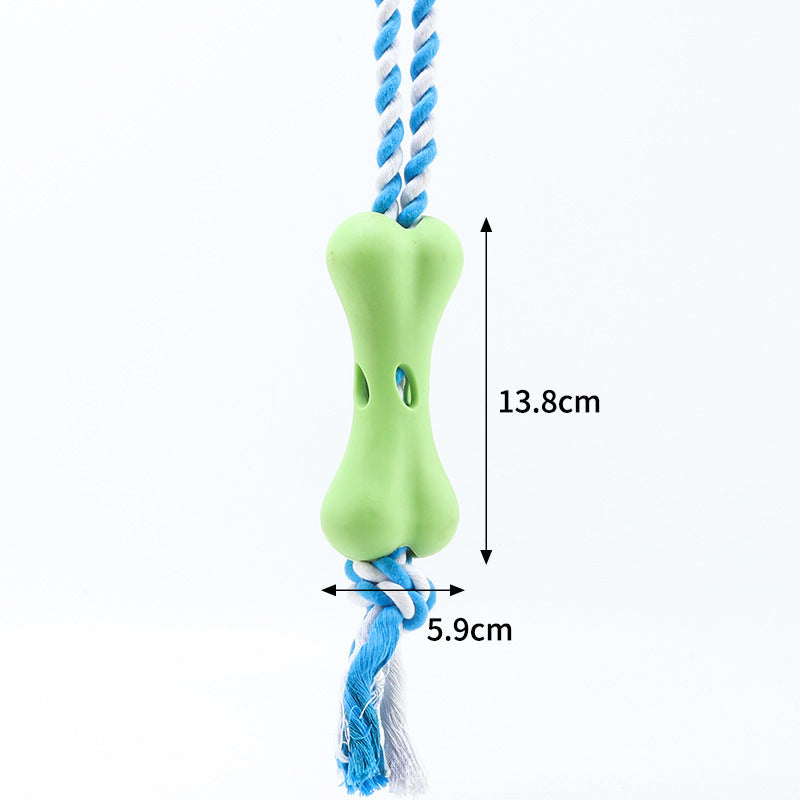 Bone-Shaped Dog Toy with Rope