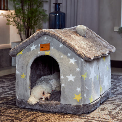 Foldable Enclosed Pet Bed