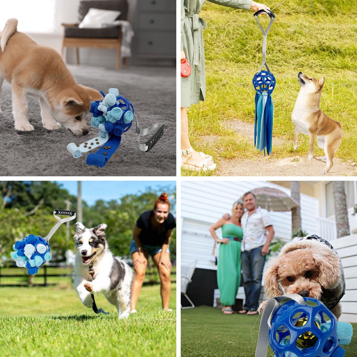 Hollow Pet Toy Ball with Bell and Fabric Strips