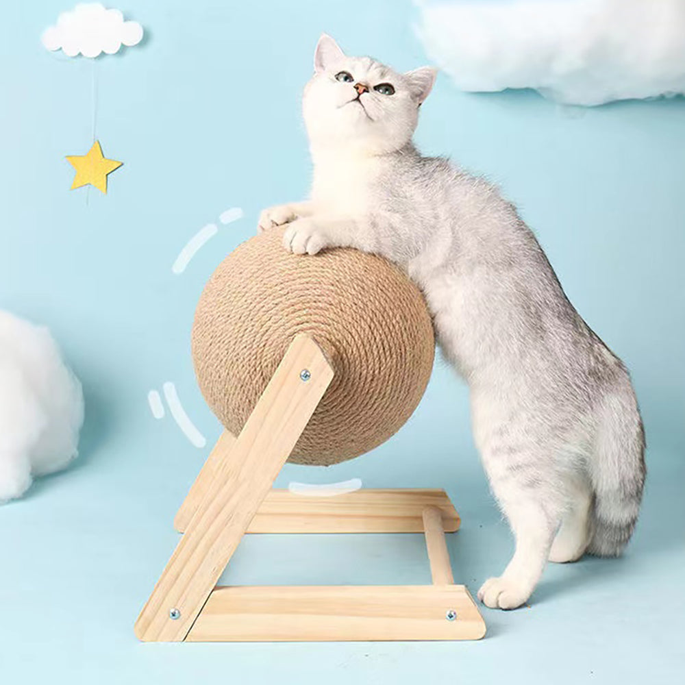 Wood-Frame Cat Scratching Ball