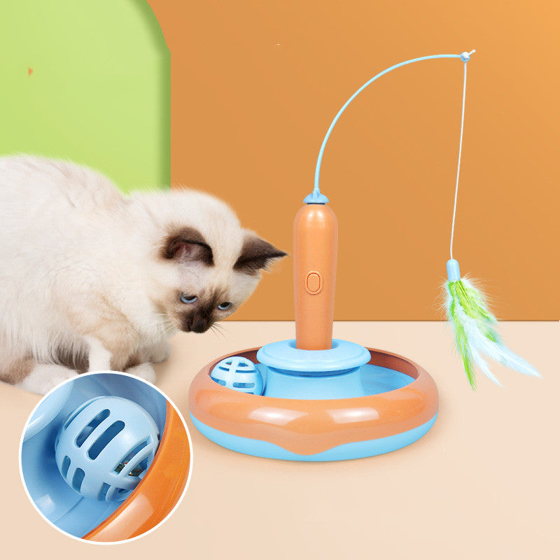 Cat Ball Track Toy with Feather
