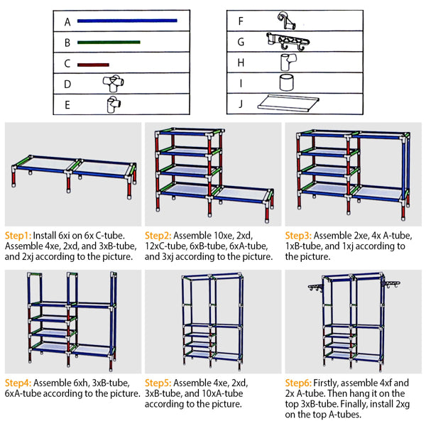 Four-Tier Closet Storage Shelf