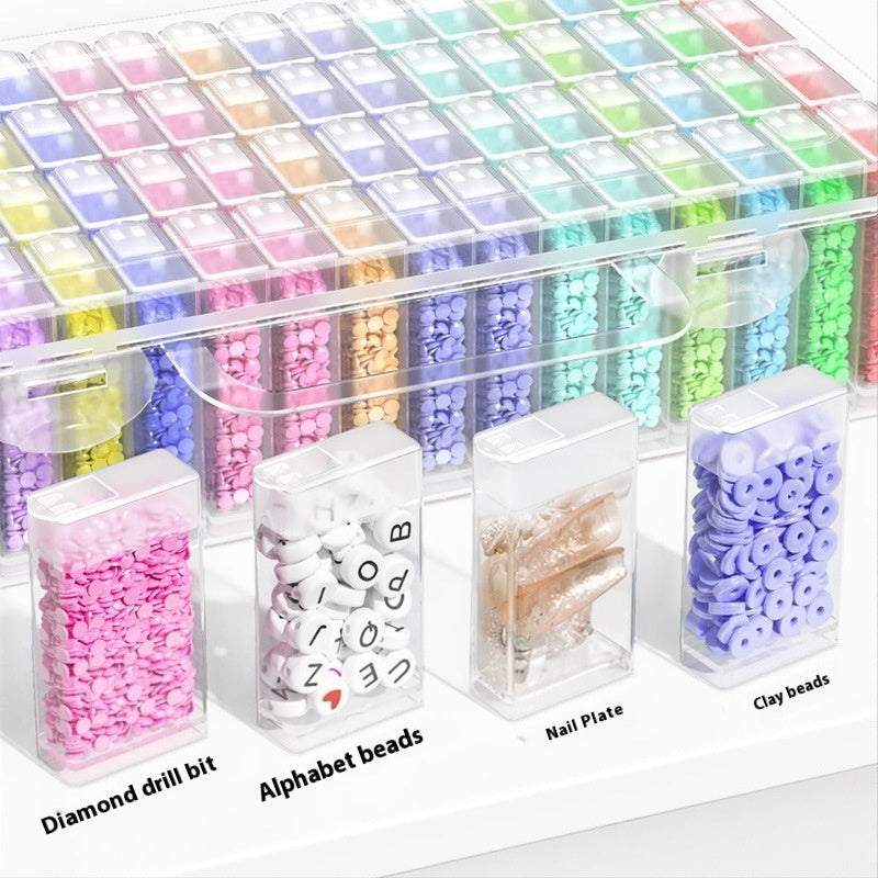 Portable Beaded Storage Transparent Bead Drill Classification Box