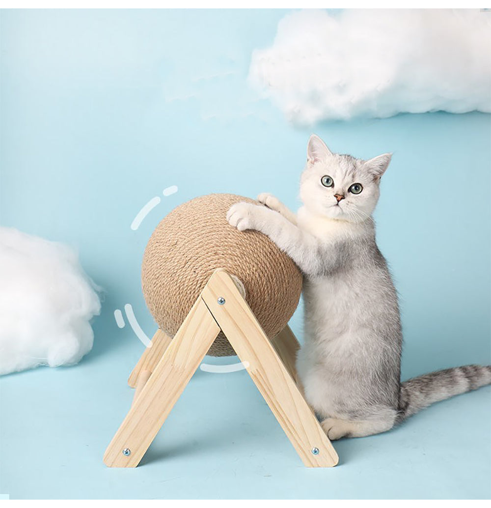 Wood-Frame Cat Scratching Ball