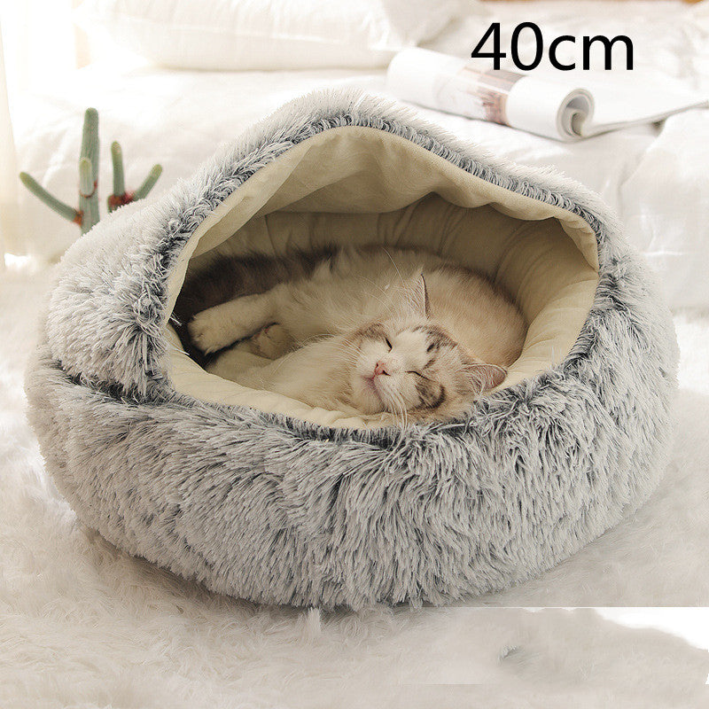 Convertible Round Plush Pet Bed