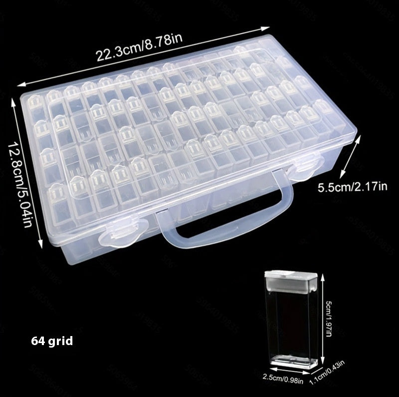 Portable Beaded Storage Transparent Bead Drill Classification Box