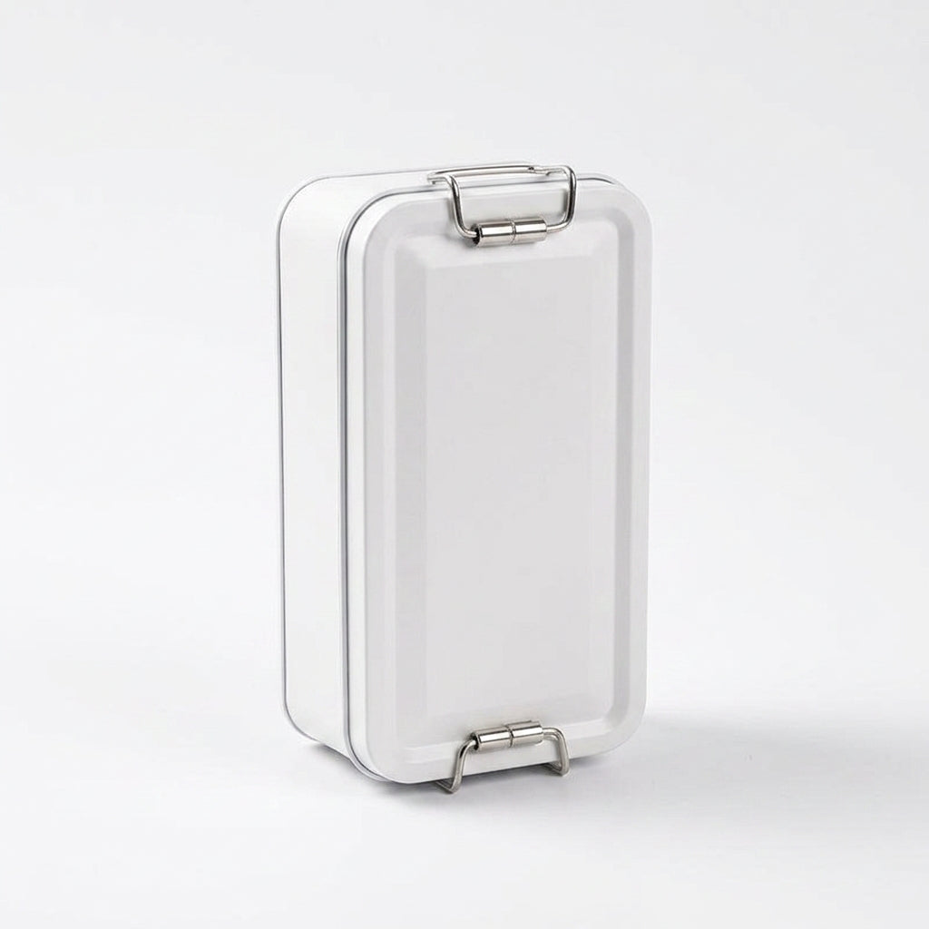 Rectangular Tinplate Storage Box With Clasp Latch