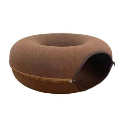 Felt Donut Cat Cave and Tunnel
