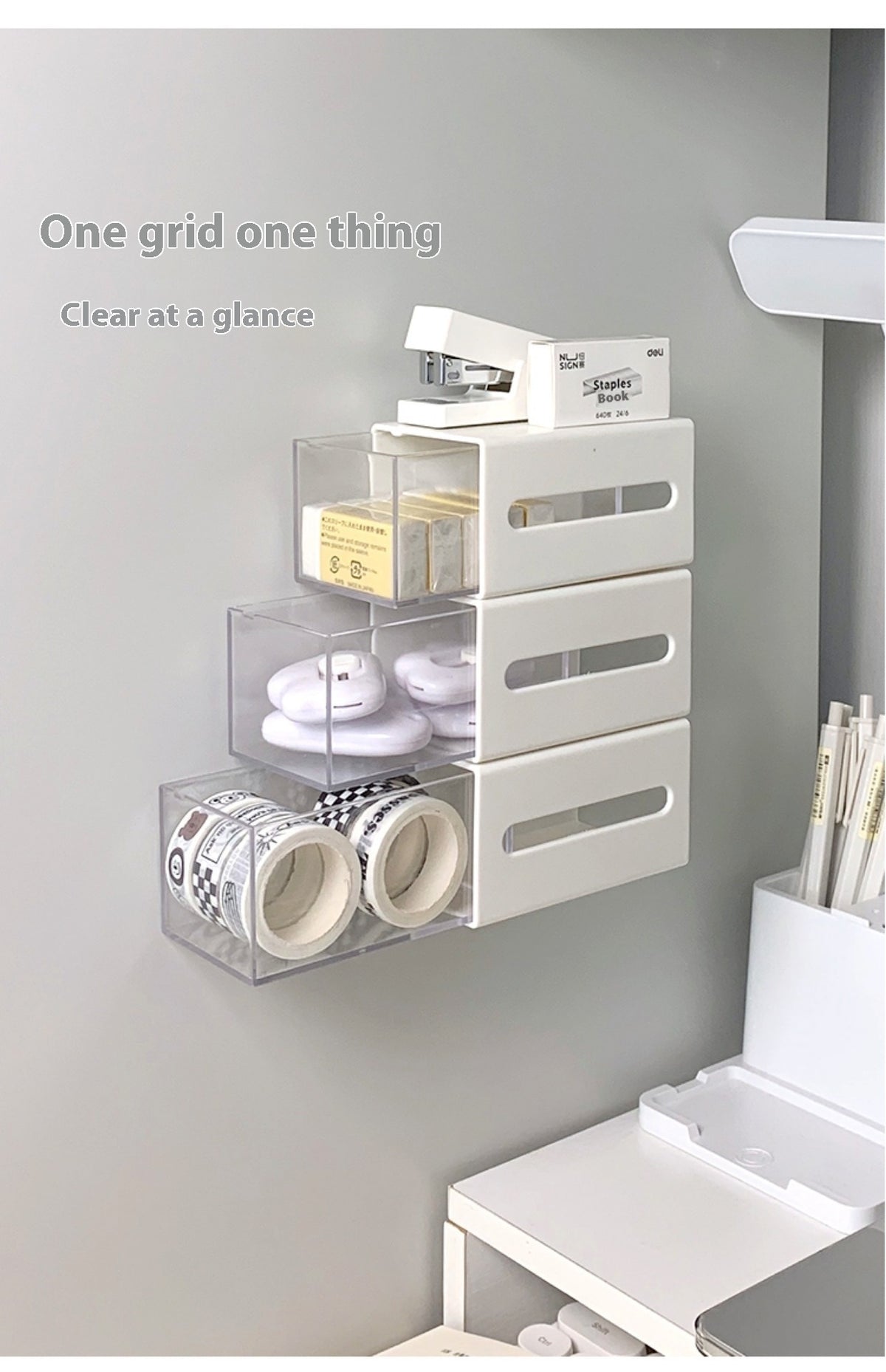 Wall-Mounted Cotton Pad and Swab Storage Drawer