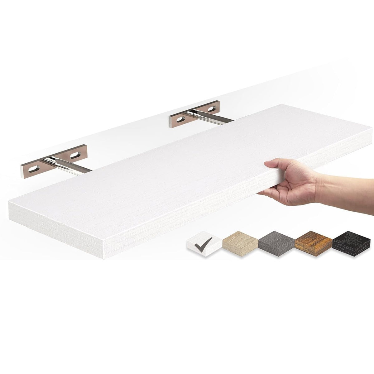 Wall-Mounted Solid Wood Shelf