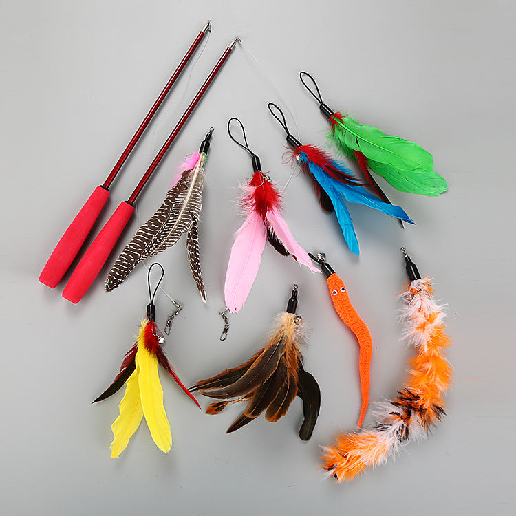 Ten-Piece Cat Teaser Wand Set