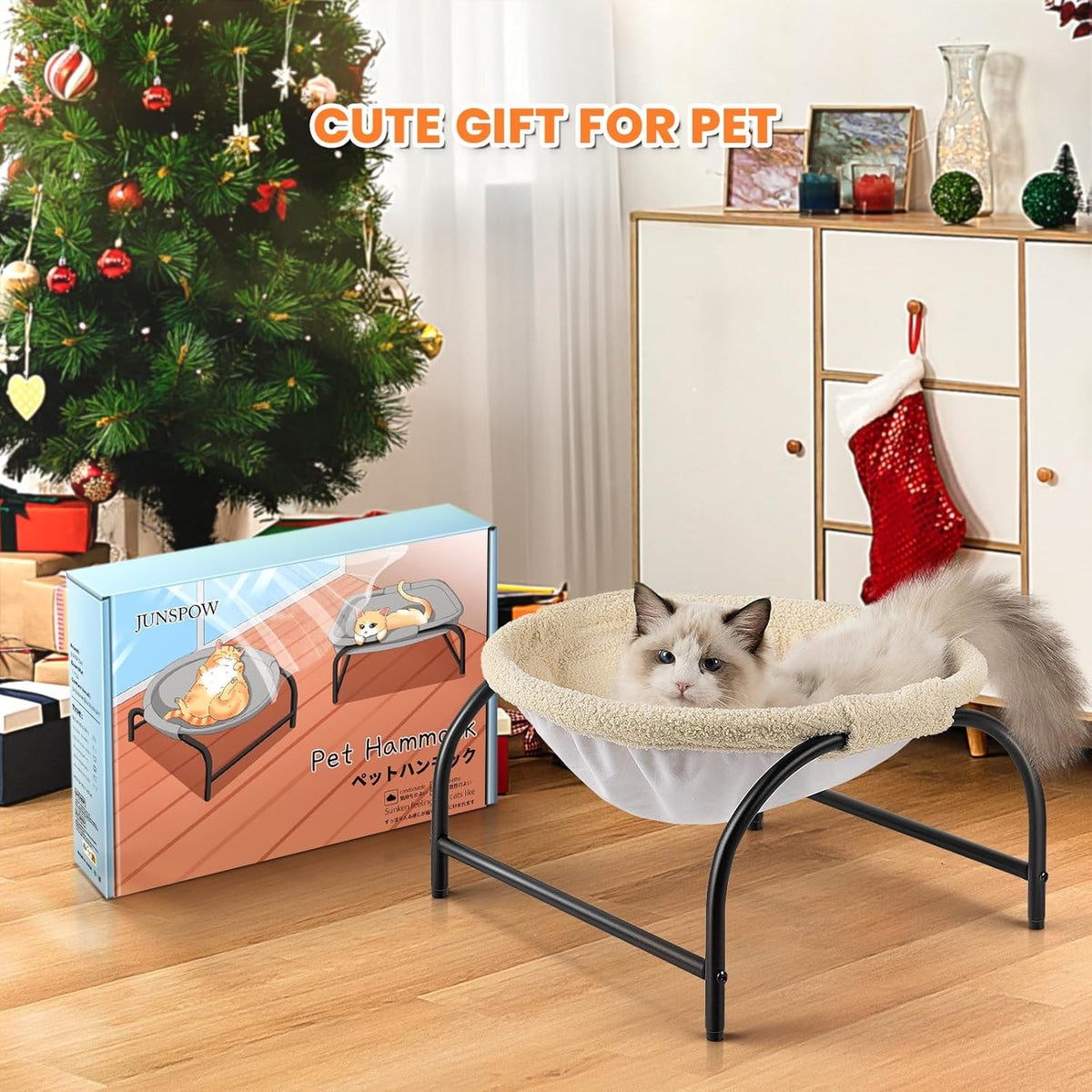 Metal-Frame Pet Hammock Bed