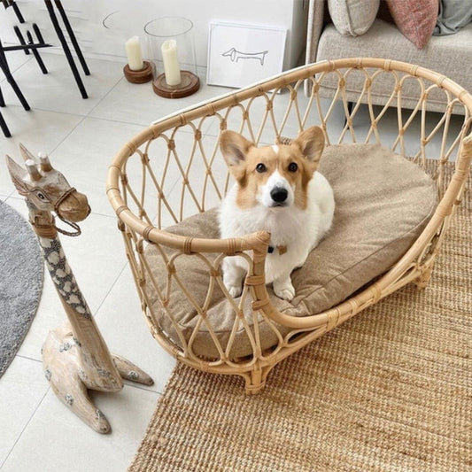 Woven Rattan Pet Sofa Bed