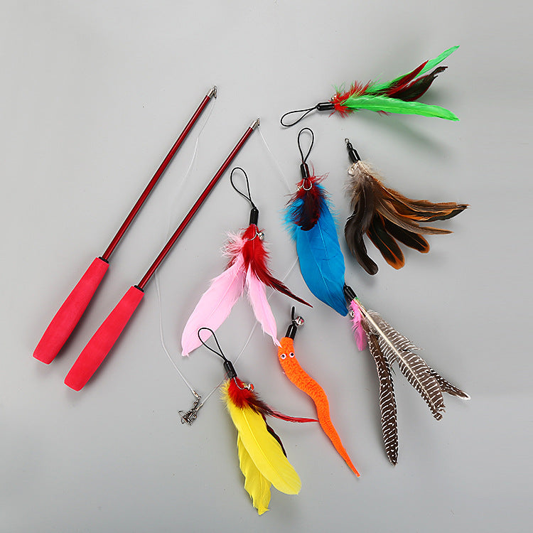 Ten-Piece Cat Teaser Wand Set
