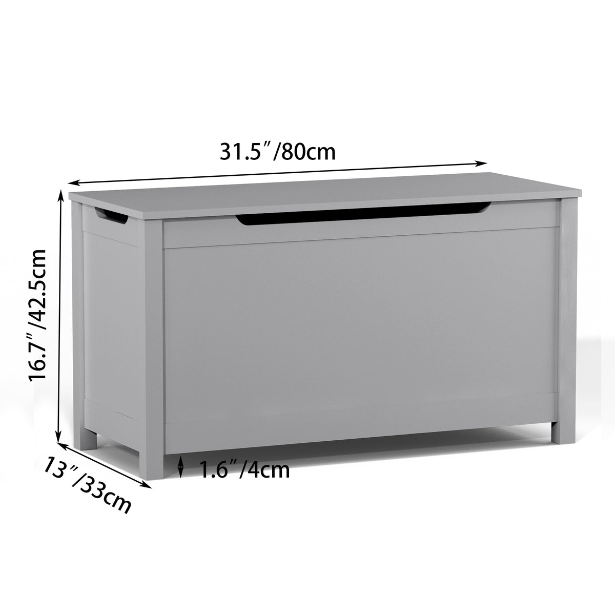 Wooden Toy Storage Box with Hinged Lid