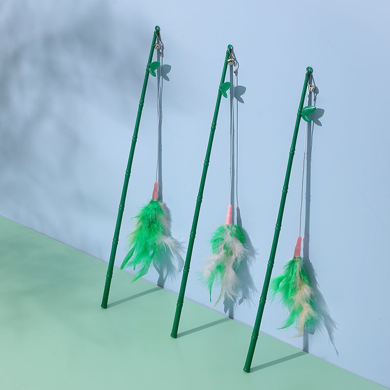 Cat Feather Teaser Wand with Bell