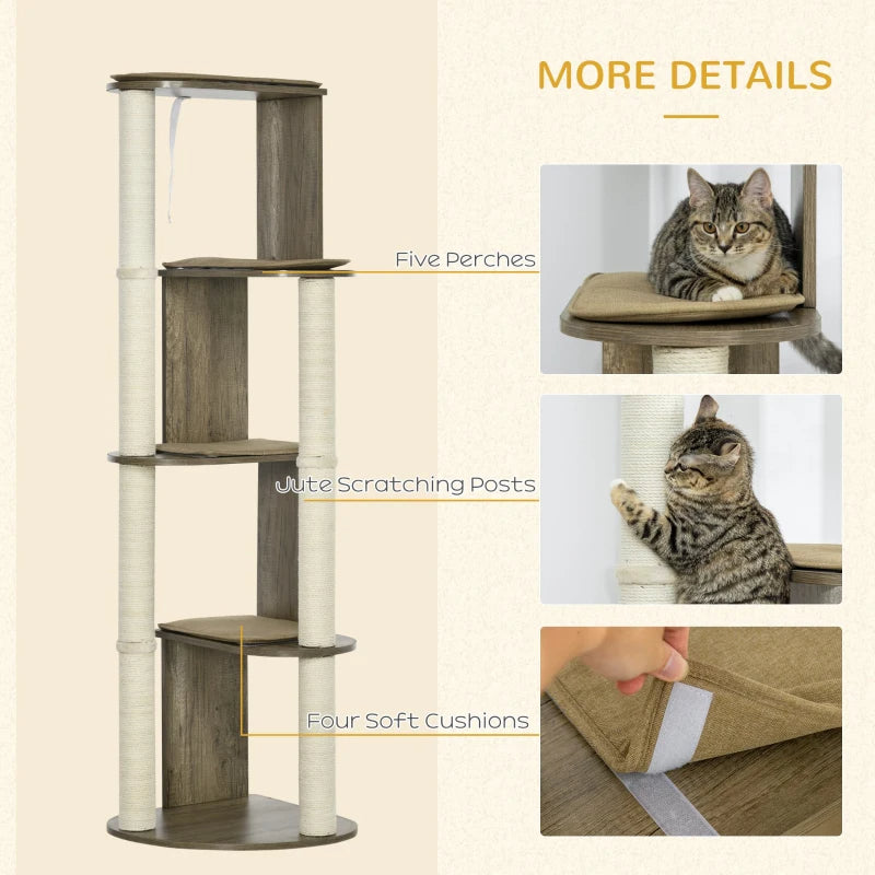 Corner Cat Tree with Four Padded Platforms