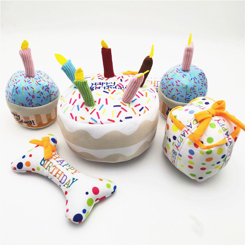 Birthday Cake Plush Dog Toy