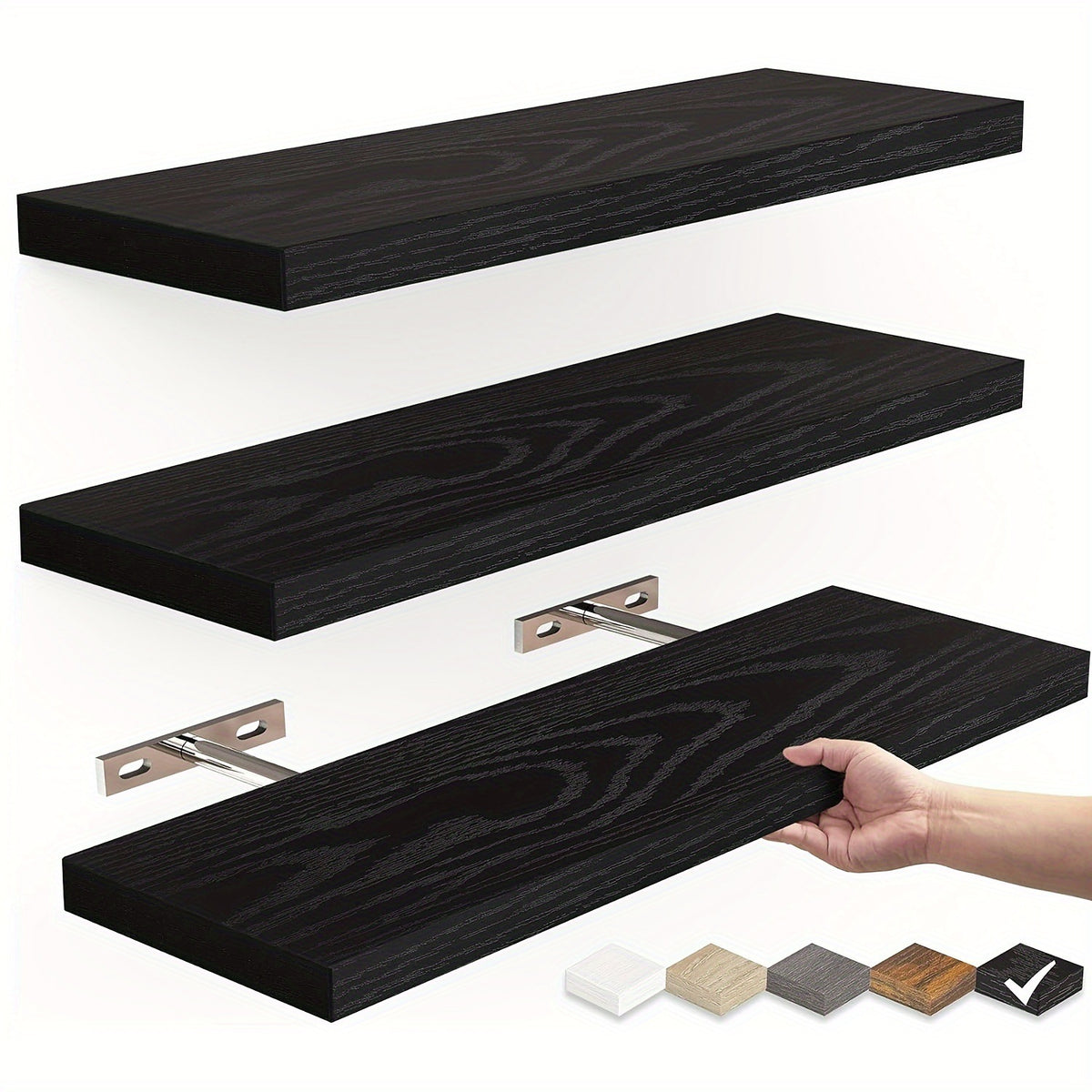 Wall-Mounted Solid Wood Shelf
