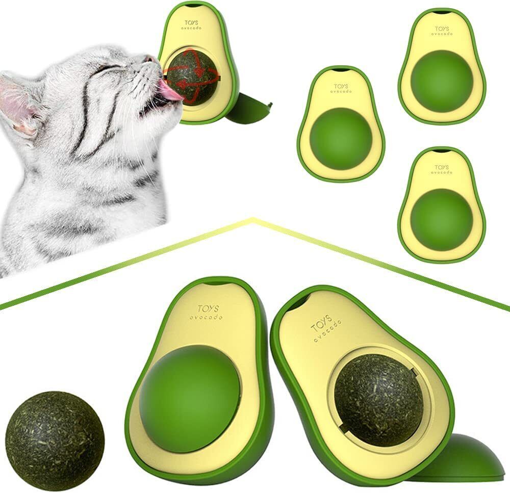Cute Avocado Catnip Toys Cat Toy Cat Supplies Catnip Mini Cat Treat Toys Interactive Pet Toys Pet Avocado Ball Cute Funny Mint
