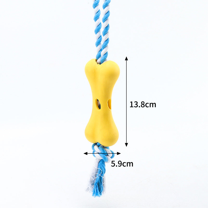 Bone-Shaped Dog Toy with Rope