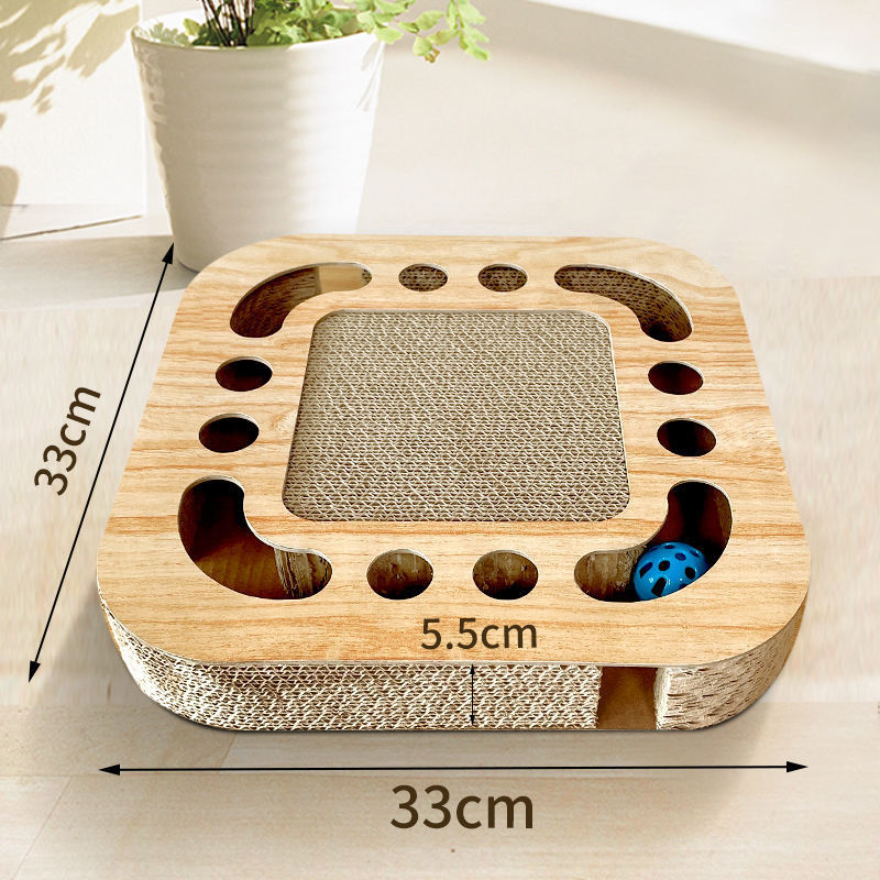 Cardboard Cat Scratch Board with Ball Track