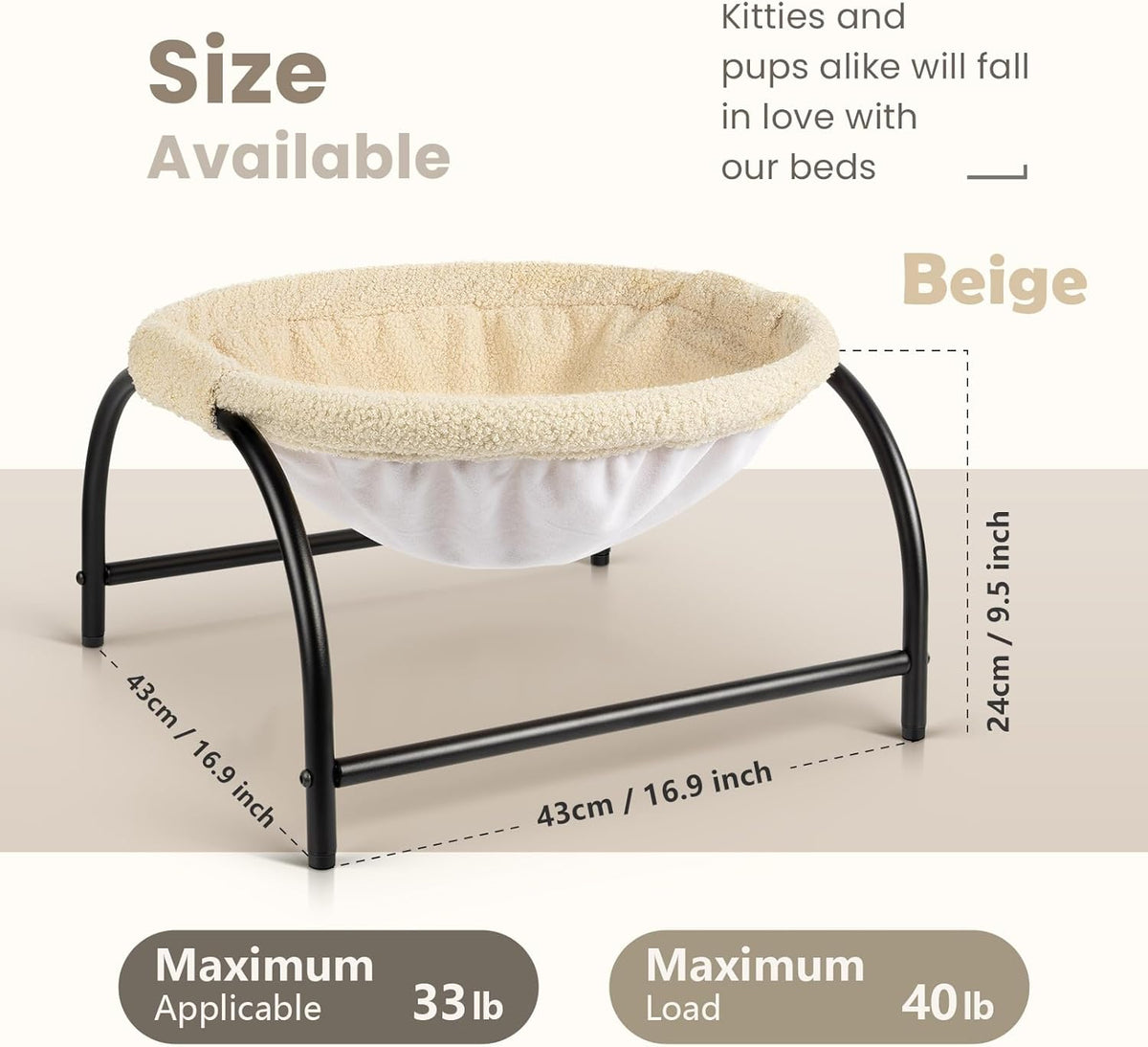 Metal-Frame Pet Hammock Bed