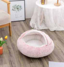 Convertible Round Plush Pet Bed