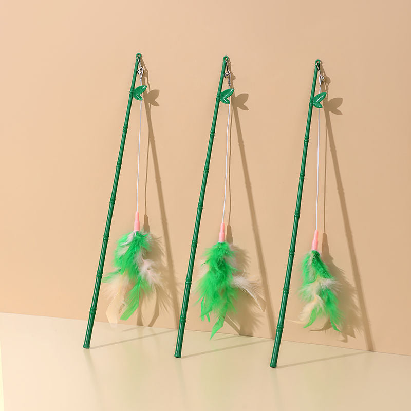 Cat Feather Teaser Wand with Bell