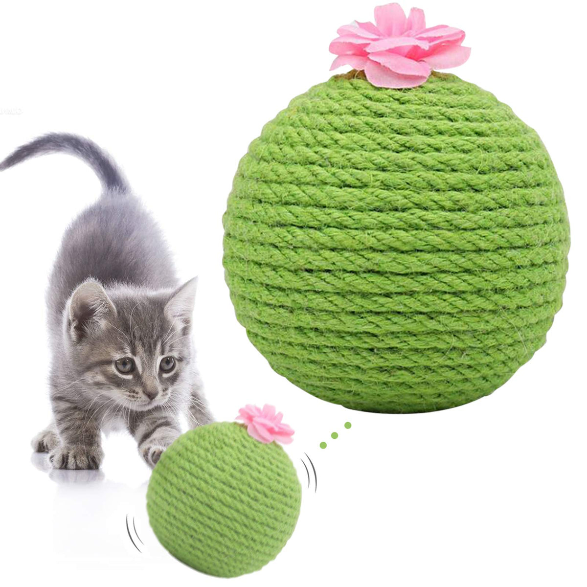 Sisal Cactus Cat Scratcher with Ball