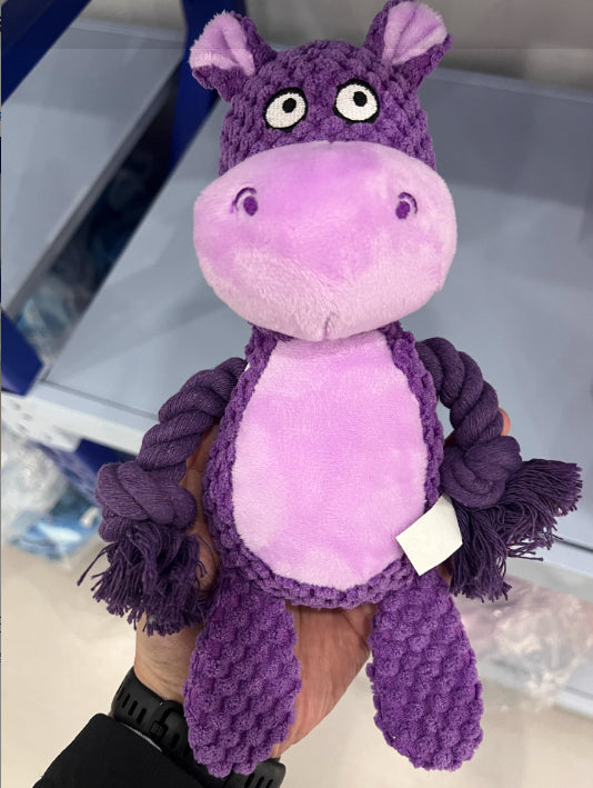 Animal Plush and Rope Dog Toy