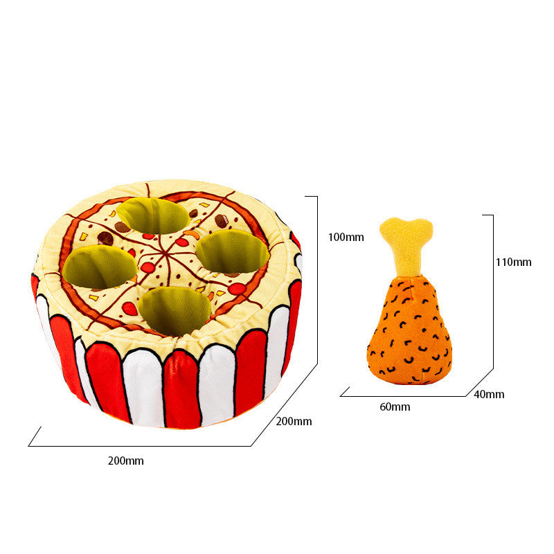 Chicken Drumstick Plush Treat-Hiding Dog Toy