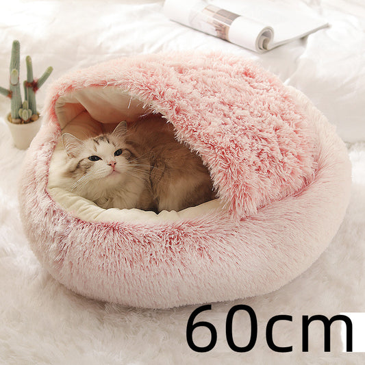 Convertible Round Plush Pet Bed