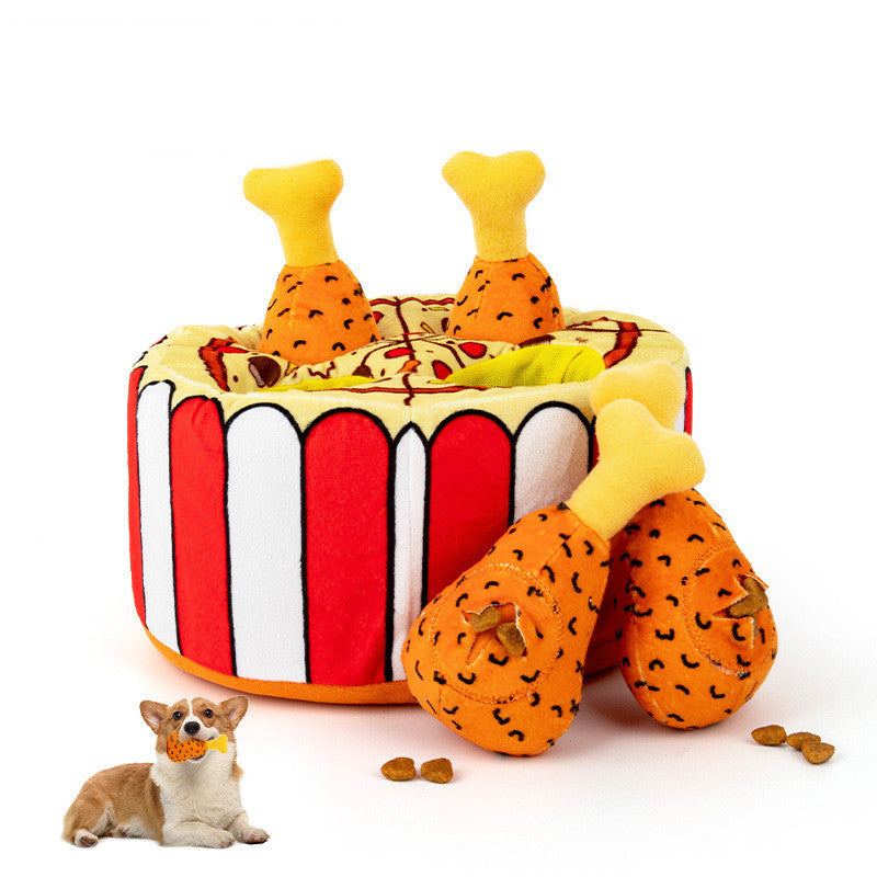 Chicken Drumstick Plush Treat-Hiding Dog Toy