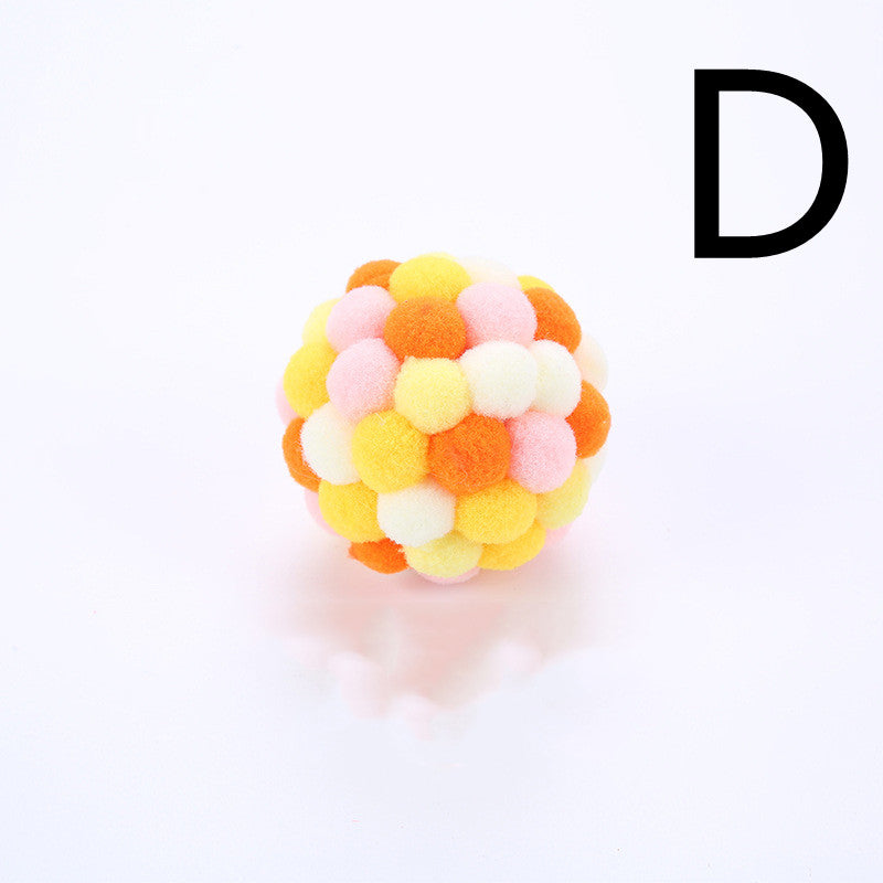 Colorful Plush Cat Toy Ball