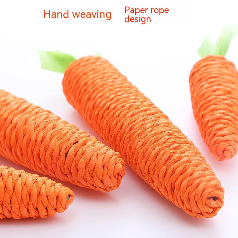 Carrot-Shaped Paper Rope Cat Toy