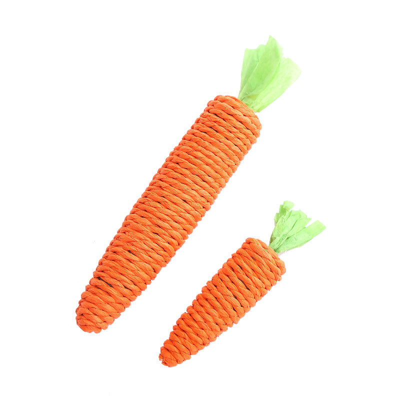 Carrot-Shaped Paper Rope Cat Toy