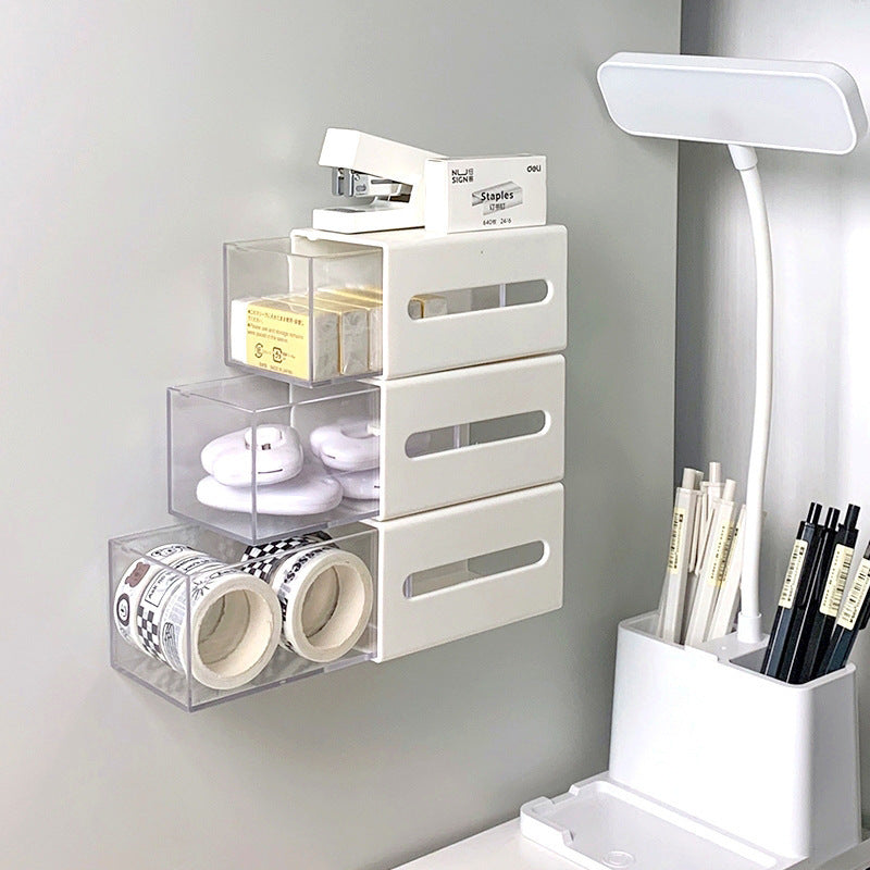 Wall-Mounted Cotton Pad and Swab Storage Drawer