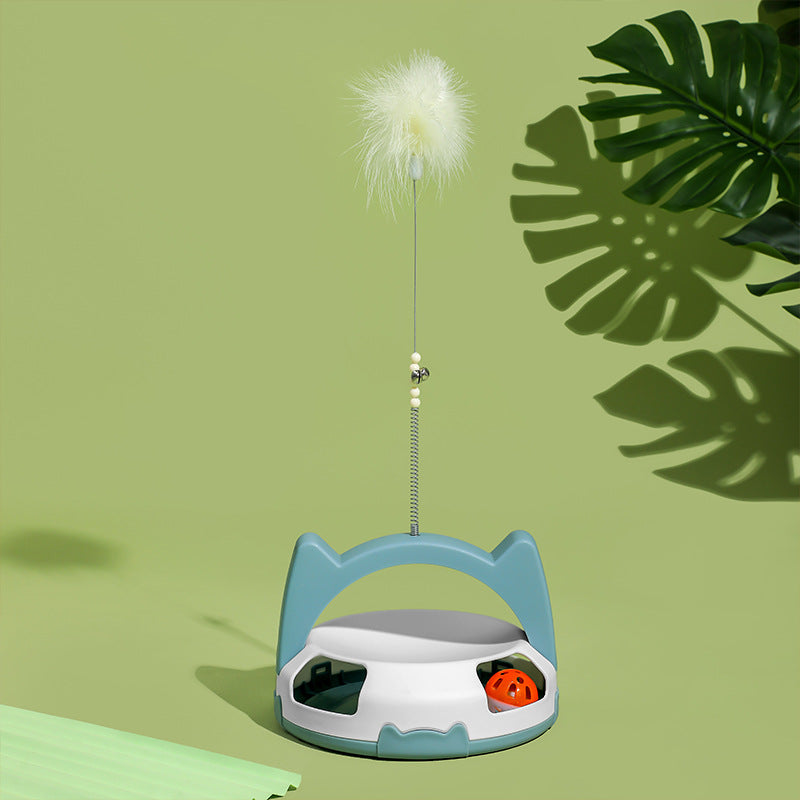 Cat Ball Track Toy with Feather Wand
