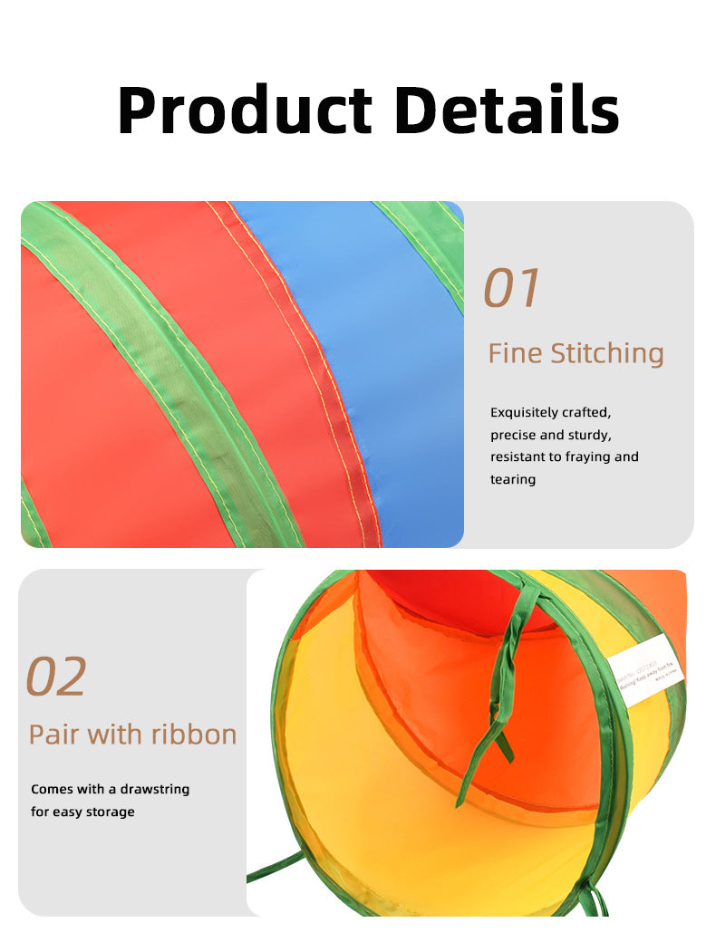 Collapsible Rainbow Pet Play Tunnel