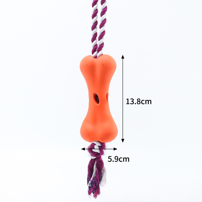 Bone-Shaped Dog Toy with Rope