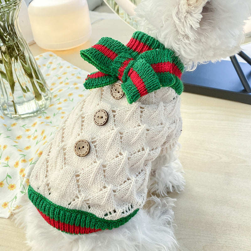 Bow Knit Pet Sweater