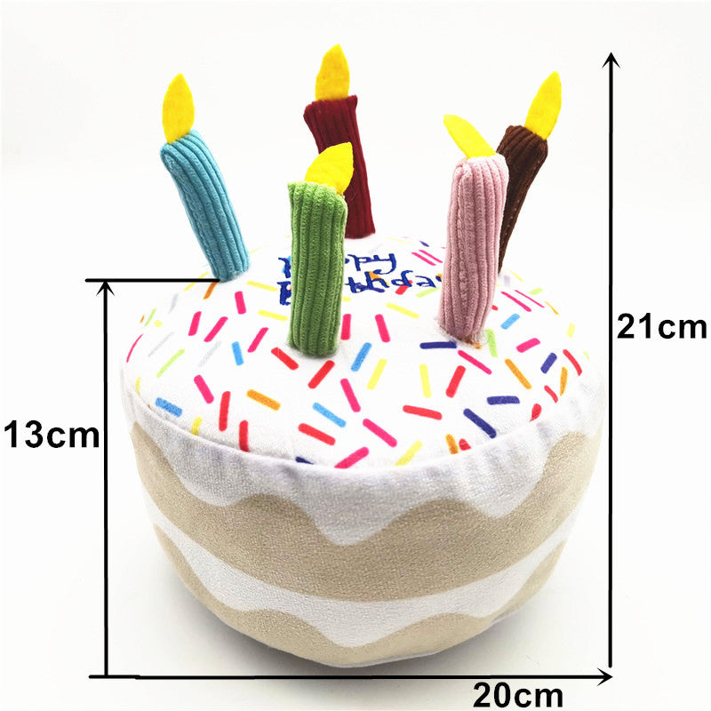 Birthday Cake Plush Dog Toy