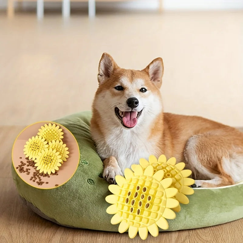 Sunflower-Shaped Dog Treat Toy