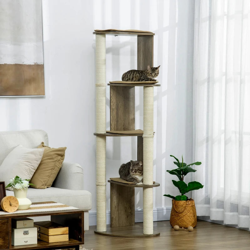 Corner Cat Tree with Four Padded Platforms
