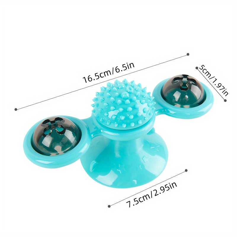 Windmill Cat Spinner Toy with Suction Cup