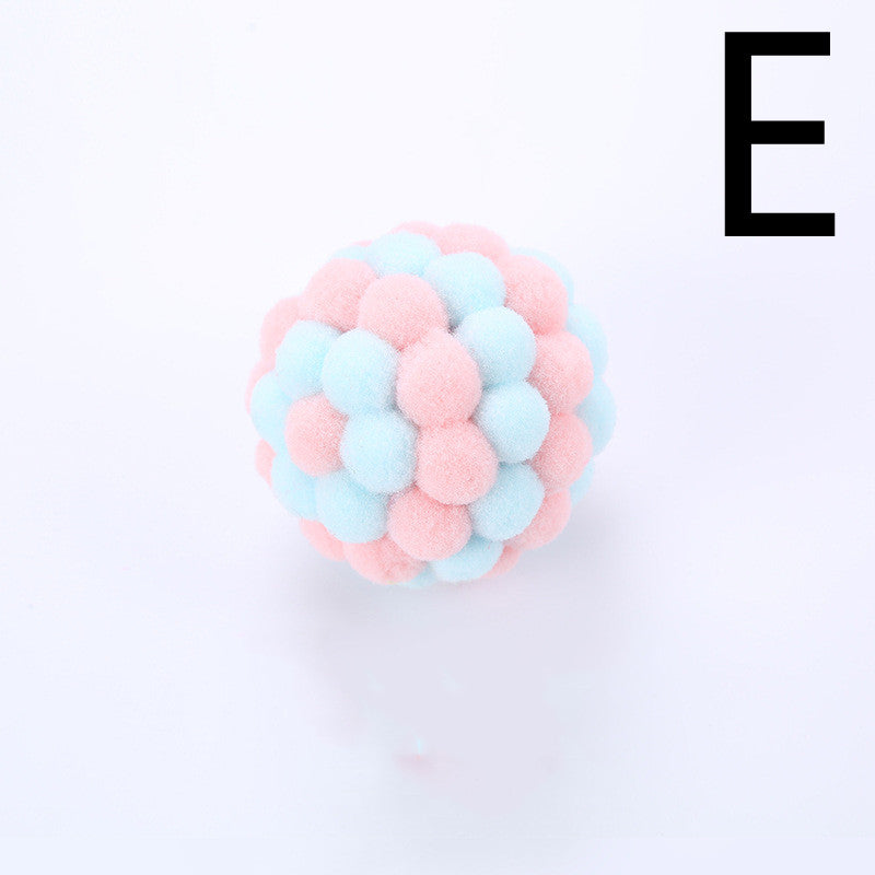 Colorful Plush Cat Toy Ball