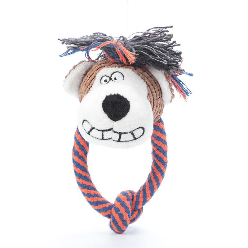 Animal Plush Dog Toy with Rope