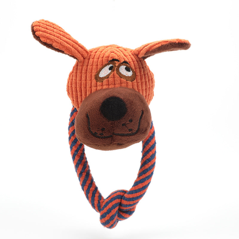 Animal Plush Dog Toy with Rope